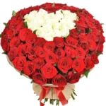 Букет из 101 розы микс красно-белый