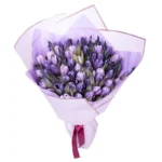 Букет из 51 тюльпана сиреневый микс