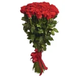 Композиция из 51 метровой розы красного цвета